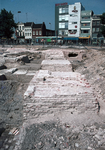 830369 Afbeelding van de opgravingen van het vroegere Kasteel Vredenburg op het Vredenburg te Utrecht.